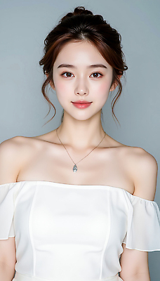 JPG 편집이미지 여자 목걸이 한명 미소 상반신 성인 앞모습 뷰티 흰색 피부관리 뷰티풀 의료성형뷰티 성인여자한명만 편집실사 오프숄더 AI인물포토 AI콘텐츠 1 뷰포인트 컬러 상의 장신구 표정 사람 CG 여자한명만 성인여자만 파일형식 AI포토