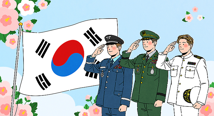 구름 남자 일러스트 하늘 미소 들기 상반신 성인 세명 태극기 공군 군복 해군 육군 무궁화 경례 공군모자 해군모자 성인남자만 호국보훈의달 국내일러스트 AI파일 자연요소 꽃 유니폼 모션 군대 표정 사람 인사 국기 6월 군모 남자만 성인만 파일형식 벡터