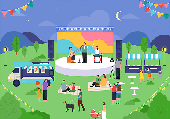 전신 나무 구름 여자 남자 어린이 가로등 일러스트 탁자 밤하늘 들기 앉기 소녀 소년 여러명 성인 여름휴가 스마트폰 손들기 걷기 손잡기 스피커 여름풍경 산책 공연 무대 기타 잡기 풀 당기기 강아지 초승달 언덕 스탠드마이크 즐거움 돗자리 드럼 유모차 노점 목줄 가랜드 드럼스틱 여름밤 음악축제 푸드트럭 국내일러스트 AI파일 자연요소 식물 공공시설 감정 음악 음향기기 가구 다수 모션 하늘 현악기 휴가 휴식 타악기 사람 풍경 이벤트 여름 핸드폰 스마트기기 반려동물 상점 축제 아기용품 트럭 달 개 야간 마이크 파티용품 파일형식 벡터 여름_계절 반려용품