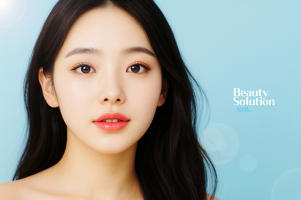 PSD 편집이미지 응시 여자 얼굴 하늘색 한명 미소 성인 빛 뷰티 피부관리 솔루션 의료성형뷰티 성인여자한명만 이미지편집 1 시선 표정 사람 신체부위 파란색 여자한명만 성인여자만 파일형식