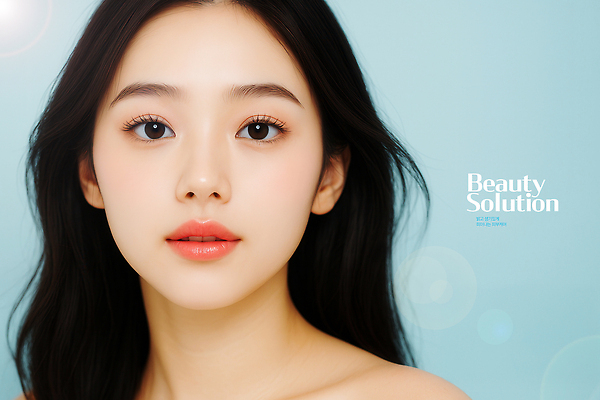 PSD 편집이미지 응시 여자 얼굴 하늘색 한명 미소 성인 빛 뷰티 피부관리 솔루션 의료성형뷰티 성인여자한명만 이미지편집 1 시선 표정 사람 신체부위 파란색 여자한명만 성인여자만 파일형식