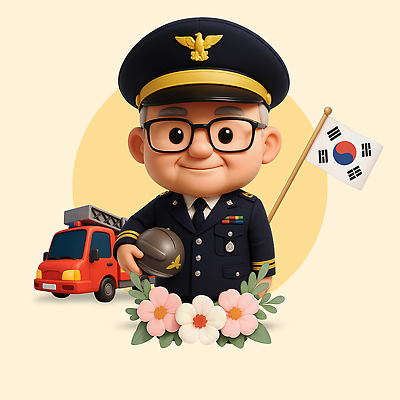 PSD 편집이미지 모자 노년 남자 유니폼 3D캐릭터 한명 미소 상반신 노란색 3D 태극기 소방관 은퇴 감사 무궁화 소방차 노인남자한명만 안경낌 편집3D 캐릭터 1 잡화 옷 꽃 감정 안경 컬러 자동차 표정 사람 성인 국기 구조원 소방 디지털합성 남자한명만 노인남자만 파일형식