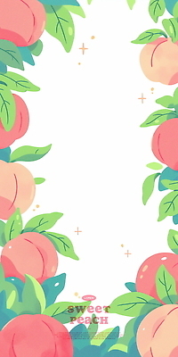 PSD 잎 일러스트 프레임 사람없음 여름 반짝임 복숭아 제철과일 국내일러스트 식물 계절 과일 모션 제철 파일형식