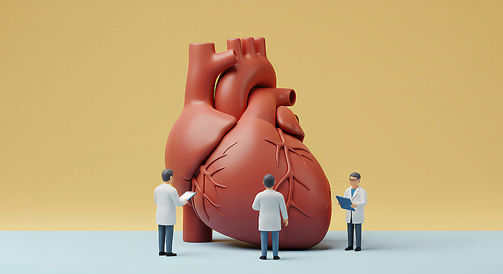 JPG 전신 편집이미지 남자 안경 실험 들기 성인 세명 노란색 3D 미니어처 연구원 과학자 서류판 심장모형 흰가운 성인남자만 편집3D AI포토 AI콘텐츠 직업 잡화 컬러 과학 모션 사람 모형 사무용품 가운 디지털합성 학자 남자만 성인만 파일형식