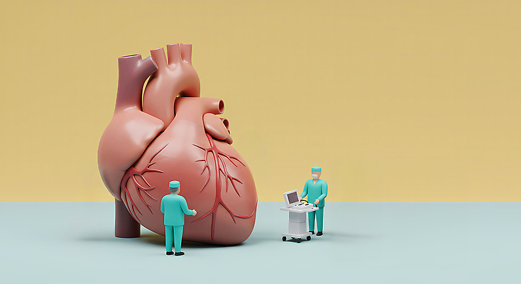 JPG 전신 편집이미지 남자 마스크 성인 두명 노란색 3D 손들기 미니어처 의사 수술복 수술모 심장모형 심전도모니터 성인남자만 편집3D AI포토 AI콘텐츠 컬러 모션 사람 모형 의료진 가운 디지털합성 남자만 성인만 파일형식