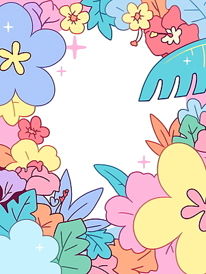 일러스트 프레임 사람없음 반짝임 컬러풀 열대꽃 열대잎 파스텔톤 트로피컬아트 국내일러스트 AI파일 꽃 컬러 잎 모션 그림 파일형식 벡터