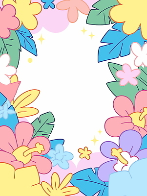 일러스트 프레임 사람없음 반짝임 컬러풀 열대꽃 열대잎 파스텔톤 트로피컬아트 국내일러스트 AI파일 꽃 컬러 잎 모션 그림 파일형식 벡터