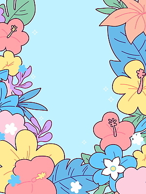 일러스트 프레임 사람없음 반짝임 컬러풀 열대꽃 열대잎 파스텔톤 트로피컬아트 국내일러스트 AI파일 꽃 컬러 잎 모션 그림 파일형식 벡터