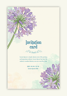 PSD 템플릿 꽃 잎 수채화 사람없음 노란색 초대장 이미지템플릿 아가판서스 카드프레임 식물 컬러 카드_감사 프레임 파일형식