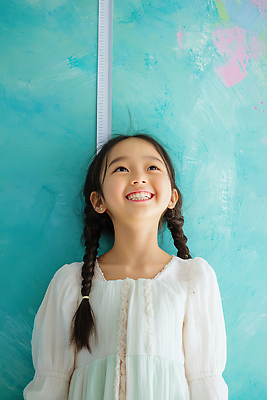 JPG 편집이미지 여자 어린이 실내 한명 웃음 소녀 순수 키재기 민트색 의료성형뷰티 소녀한명만 편집실사 AI인물포토 AI콘텐츠 1 컬러 컨셉 표정 사람 내부 CG 측정 키_신체 여자한명만 소녀만 파일형식 AI포토