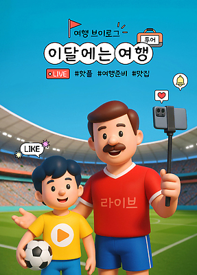 PSD 편집이미지 남자 어린이 여행 말풍선 가방 축구공 하늘 미소 들기 소년 성인 두명 파란색 스마트폰 3D 손들기 하트 깃발 셀프카메라 알림 콧수염 방송 축구복 라이브 플레이 부자지간 좋음 남자만 해시태그 브이로그 핫플레이스 월드싸커경기장 이미지편집 편집3D 모양 라이프스타일 잡화 아들 컬러 컨셉 공 축구용품 가족 모션 수염 표정 사람 핸드폰 스마트기기 운동복 사진촬영 축구 경기장 장소 아빠 디지털합성 특수문자 동영상 파일형식