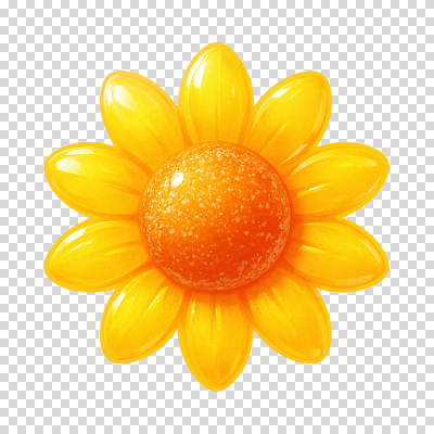 편집이미지 해바라기 누끼 사람없음 노란색 3D 입체 광택 PNG 엘리먼트 편집소스 꽃 컬러 디지털합성 파일형식