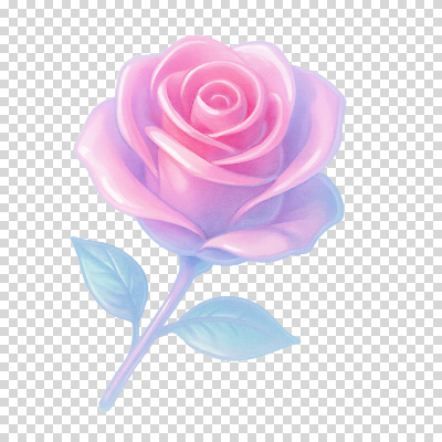 편집이미지 분홍색 누끼 사람없음 장미 3D 입체 광택 PNG 엘리먼트 홀로그램 편집소스 꽃 컬러 디지털합성 파일형식