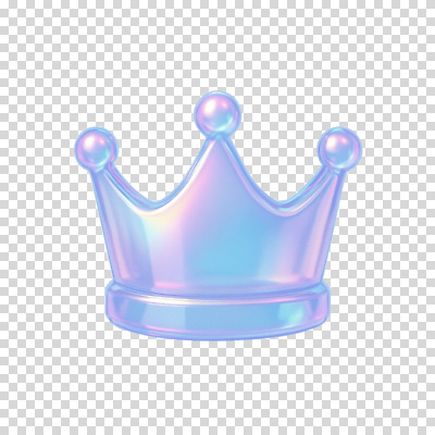 편집이미지 하늘색 왕관 누끼 사람없음 3D 보라색 입체 광택 PNG 엘리먼트 홀로그램 편집소스 컬러 파란색 디지털합성 파일형식
