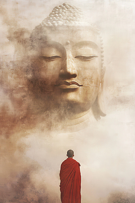 JPG 편집이미지 남자 얼굴 불교 한명 성인 부처님오신날 안개 승려 승복 부처님상 웅장함 성인남자한명만 편집실사 AI컴퓨터그래픽 AI콘텐츠 1 기념일 종교 날씨 사람 신체부위 성직자 불상 CG 부처 남자한명만 성인남자만 파일형식