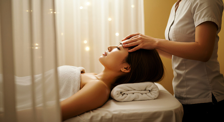 JPG 편집이미지 여자 조명 실내 성인 두명 수건 눕기 노란색 눈감음 스파 침대 마사지 커튼 피부관리 보케 피부관리사 의료성형뷰티 성인여자만 편집실사 AI인물포토 AI콘텐츠 직업 컬러 가구 모션 사람 내부 위생용품 뷰티 CG 여자만 성인만 파일형식 AI포토