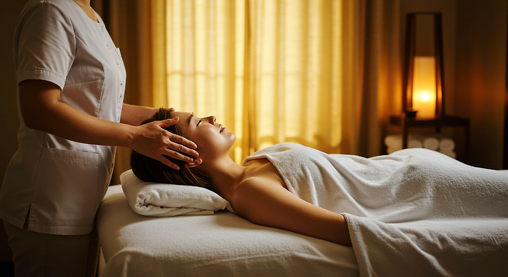 JPG 편집이미지 여자 조명 실내 성인 두명 수건 눕기 노란색 눈감음 스파 침대 마사지 커튼 피부관리 피부관리사 의료성형뷰티 성인여자만 편집실사 AI인물포토 AI콘텐츠 직업 컬러 가구 모션 사람 내부 위생용품 뷰티 CG 여자만 성인만 파일형식 AI포토