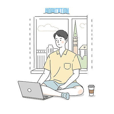 전신 구름 남자 일러스트 비즈니스 창문 휴식 한명 빌딩 성인 노트북 가부좌 테이크아웃컵 성인남자한명만 워케이션 국내일러스트 AI파일 자연요소 1 컨셉 사람 앉기 건물 컵 전자제품 남자한명만 성인남자만 파일형식 벡터