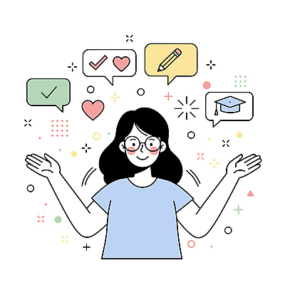 여자 교육 말풍선 일러스트 학사모 청소년 한명 미소 상반신 학습 손들기 하트 체크표시 지우개연필 에듀케이션 십대여자한명만 안경낌 국내일러스트 AI파일 모양 모자_잡화 1 안경 졸업 모션 표정 사람 연필 확인 여자한명만 십대여자만 파일형식 벡터