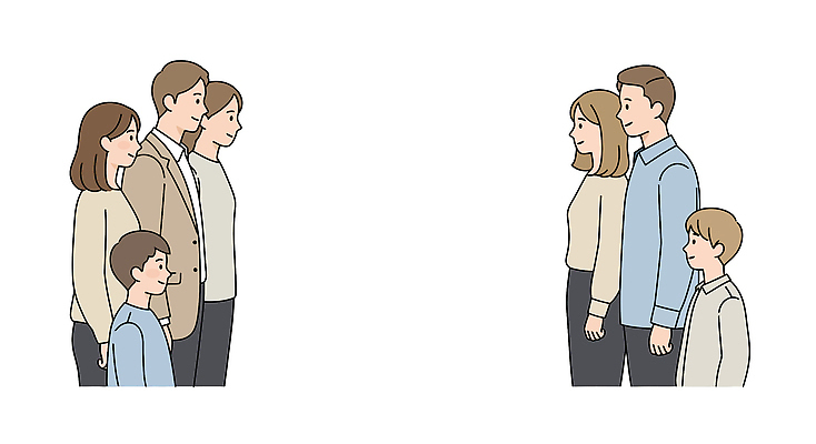 여자 남자 어린이 일러스트 가족 미소 소년 여러명 상반신 성인 마주보기 이웃 국내일러스트 AI파일 다수 관계 모션 표정 사람 파일형식 벡터