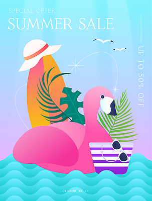 포스터 물결 파도 하늘색 가방 일러스트 갈매기 이벤트 사람없음 그래픽 여름 여름휴가 반짝임 선글라스 세일 서핑보드 그라데이션 야자수잎 몬스테라 챙모자 플라밍고튜브 국내일러스트 AI파일 식물 모자_잡화 잡화 계절 안경 바다 잎 모션 조류 휴가 파란색 보드_스포츠 튜브 파일형식 벡터 여름_계절