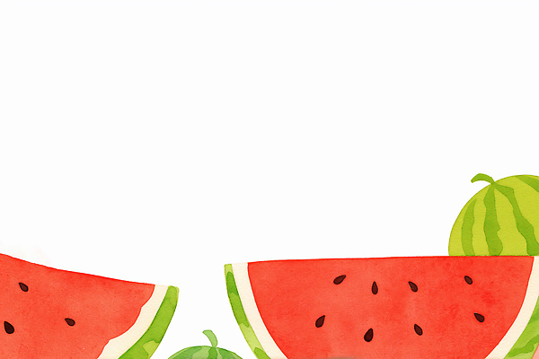 JPG 무료이미지 백그라운드 일러스트 단면 여름음식 사람없음 빨간색 수박조각 제철과일 국내일러스트 AI일러스트 AI콘텐츠 음식 컬러 조각 과일 수박 제철 파일형식 무료콘텐츠 여름_계절
