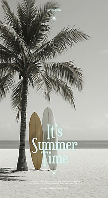 PSD 편집이미지 포스터 해변 사람없음 여름 모래사장 야자수 서핑보드 서핑 감성 이미지편집 나무 계절 바다 컨셉 수상스포츠 보드_스포츠 파일형식