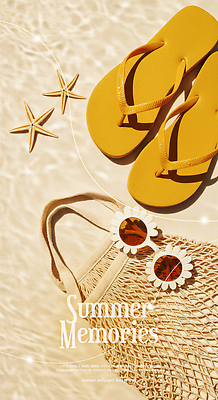 PSD 편집이미지 포스터 물결 모래 가방 불가사리 해변 사람없음 여름 선글라스 쪼리 감성 베이지색 비치백 네트백 이미지편집 잡화 계절 안경 바다 컬러 컨셉 극피동물 샌들 파일형식 가방_잡화