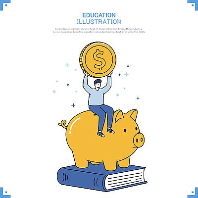 전신 남자 일러스트 한명 들기 앉기 성인 책 반짝임 달러 동전 돼지저금통 에듀케이션 성인남자한명만 국내일러스트 AI파일 1 교육 돈 모션 사람 저금통 남자한명만 성인남자만 파일형식 벡터
