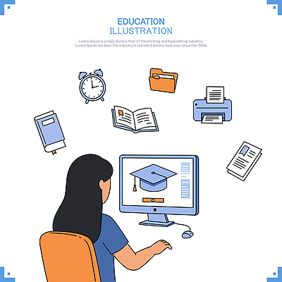 여자 의자 일러스트 학사모 한명 앉기 상반신 성인 뒷모습 책 모니터 펼침 자명종 마우스 인쇄기 문서 폴더 에듀케이션 성인여자한명만 국내일러스트 AI파일 모자_잡화 1 교육 뷰포인트 시계 가구 졸업 모션 사람 전자제품 컴퓨터 컴퓨터용품 알람 파일 여자한명만 성인여자만 파일형식 벡터