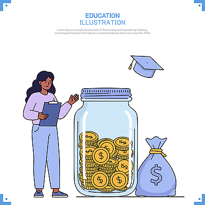 전신 여자 일러스트 학사모 한명 들기 성인 달러 동전 저금통 돈자루 병 가득함 서류판 에듀케이션 성인여자한명만 국내일러스트 AI파일 모자_잡화 1 식기 교육 돈 졸업 모션 사람 사무용품 저축 여자한명만 성인여자만 파일형식 벡터