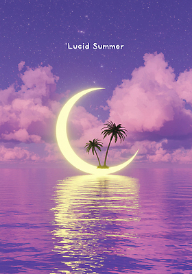 PSD 구름 편집이미지 섬 밤하늘 해변 사람없음 빛 야자수 보라색 초승달 달빛 감성 여름밤 몽환 수평선 윤슬 이미지편집 자연요소 나무 물결 바다 컬러 컨셉 하늘 여름 달 야간 파일형식