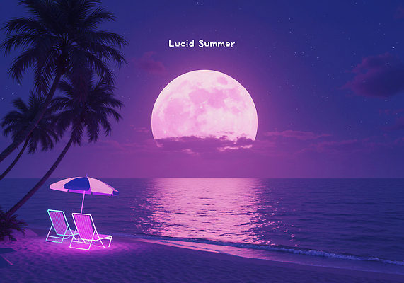 PSD 구름 편집이미지 밤하늘 해변 사람없음 모래사장 야자수 보라색 보름달 파라솔 선베드 감성 여름밤 몽환 수평선 이미지편집 자연요소 나무 바다 컬러 컨셉 의자 하늘 여름 달 야간 파일형식