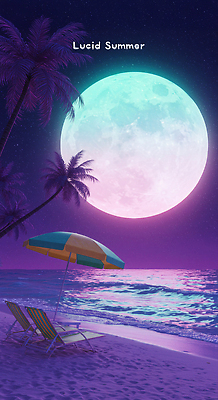 PSD 편집이미지 파도 밤하늘 해변 사람없음 모래사장 야자수 보라색 보름달 파라솔 달빛 선베드 감성 여름밤 몽환 수평선 윤슬 이미지편집 나무 물결 바다 컬러 컨셉 의자 하늘 여름 달 야간 파일형식