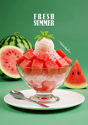 PSD 편집이미지 접시 단면 디저트 여름음식 사람없음 초록색 숟가락 얼음 카페 차가움 시원함 과일빙수 빙수그릇 수박조각 페퍼민트 제철과일 이미지편집 자연요소 그릇 식기 음식 컬러 조각 과일 수박 수저 상점 민트 빙수 제철 파일형식 여름_계절