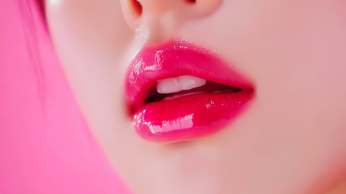 JPG 편집이미지 여자 분홍색 한명 근접촬영 성인 신체부위 뷰티 입술 광택 의료성형뷰티 성인여자한명만 편집실사 AI인물포토 AI콘텐츠 1 뷰포인트 컬러 사람 CG 여자한명만 성인여자만 파일형식 AI포토