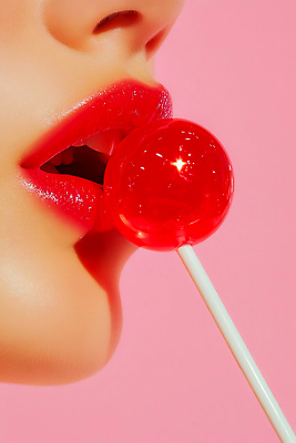 JPG 편집이미지 여자 분홍색 막대사탕 한명 성인 신체부위 빨간색 뷰티 입술 광택 의료성형뷰티 성인여자한명만 편집실사 AI인물포토 AI콘텐츠 1 컬러 사탕 사람 CG 여자한명만 성인여자만 파일형식 AI포토