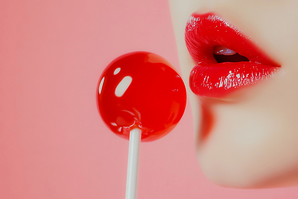 JPG 편집이미지 여자 분홍색 막대사탕 한명 성인 신체부위 빨간색 뷰티 입술 광택 의료성형뷰티 성인여자한명만 편집실사 AI인물포토 AI콘텐츠 1 컬러 사탕 사람 CG 여자한명만 성인여자만 파일형식 AI포토