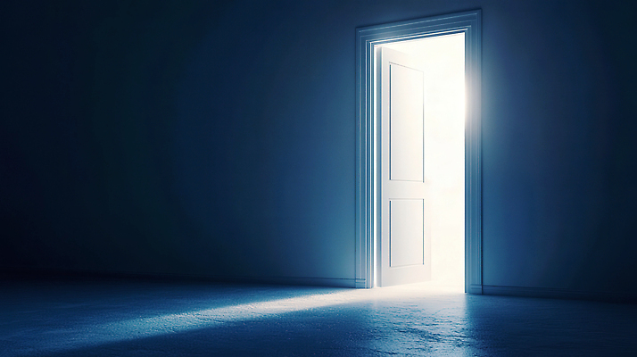 JPG 편집이미지 출입구 사람없음 빛 문 어둠 오픈 신비 남색 편집실사 AI포토 AI콘텐츠 컬러 컨셉 CG 파일형식