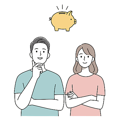 부부 여자 남자 생각 일러스트 가족 미소 상반신 성인 두명 팔짱 돼지저금통 내집마련 성인만 일러캐릭터 AI파일 캐릭터 커플 관계 모션 부동산 표정 사람 저금통 파일형식 벡터