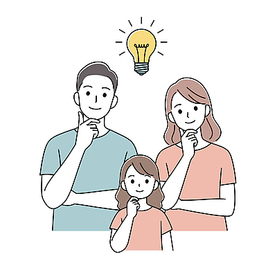 여자 남자 어린이 생각 일러스트 전구 가족 아이디어 미소 소녀 상반신 성인 세명 내집마련 일러캐릭터 AI파일 캐릭터 컨셉 관계 부동산 표정 사람 파일형식 벡터