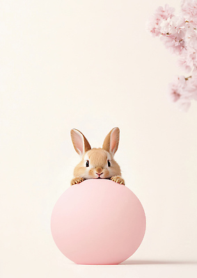 JPG 편집이미지 꽃 새끼 분홍색 사람없음 귀여움 토끼 원형 편집실사 AI포토 AI콘텐츠 도형 식물 동물 컬러 컨셉 포유류 반려동물 CG 파일형식