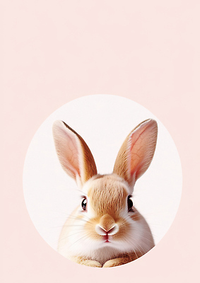 JPG 편집이미지 새끼 분홍색 사람없음 귀여움 토끼 원형 편집실사 AI포토 AI콘텐츠 도형 동물 컬러 컨셉 포유류 반려동물 CG 파일형식