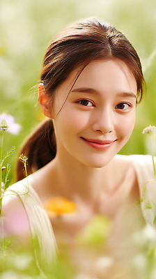 JPG 편집이미지 여자 꽃밭 한명 웃음 상반신 성인 햇빛 뷰티 뷰티풀 의료성형뷰티 몽환 성인여자한명만 편집실사 AI인물포토 AI콘텐츠 1 꽃 컨셉 표정 사람 태양 CG 여자한명만 성인여자만 파일형식 AI포토