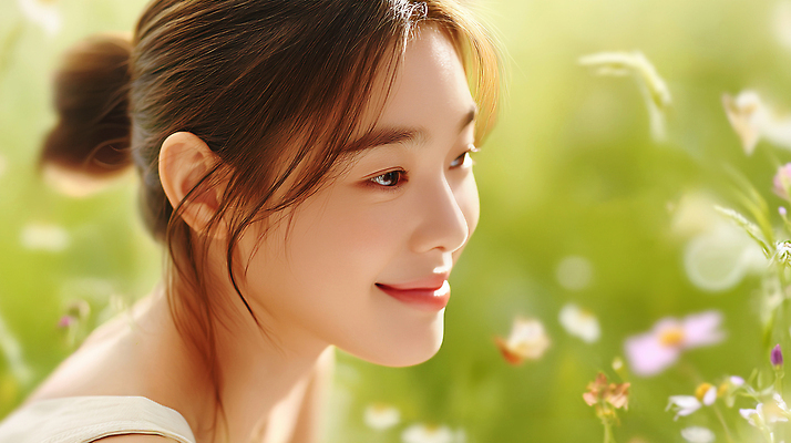 JPG 편집이미지 여자 얼굴 꽃밭 한명 웃음 상반신 성인 햇빛 뷰티 뷰티풀 의료성형뷰티 몽환 성인여자한명만 편집실사 AI인물포토 AI콘텐츠 1 꽃 컨셉 표정 사람 신체부위 태양 CG 여자한명만 성인여자만 파일형식 AI포토