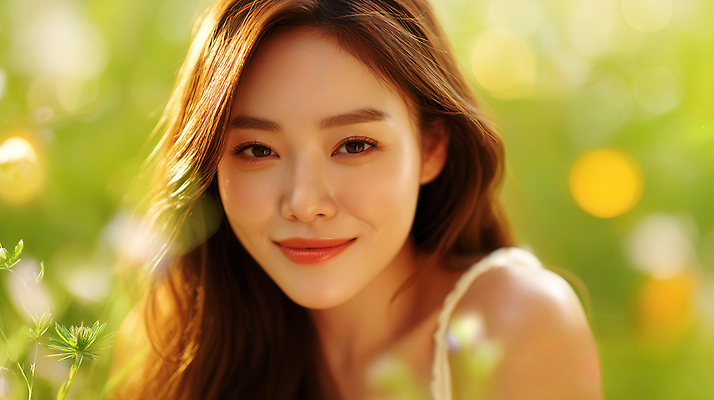 JPG 편집이미지 여자 얼굴 꽃밭 한명 웃음 상반신 성인 햇빛 뷰티 보케 뷰티풀 의료성형뷰티 몽환 성인여자한명만 편집실사 AI인물포토 AI콘텐츠 1 꽃 컨셉 표정 사람 신체부위 태양 CG 여자한명만 성인여자만 파일형식 AI포토