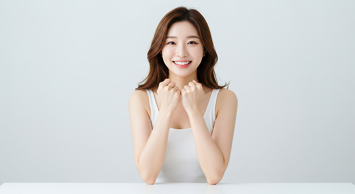 JPG 편집이미지 여자 한명 웃음 상반신 성인 건강관리 흰색 의료성형뷰티 성인여자한명만 편집실사 AI인물포토 AI콘텐츠 1 컬러 표정 건강 관리 사람 CG 여자한명만 성인여자만 파일형식 AI포토