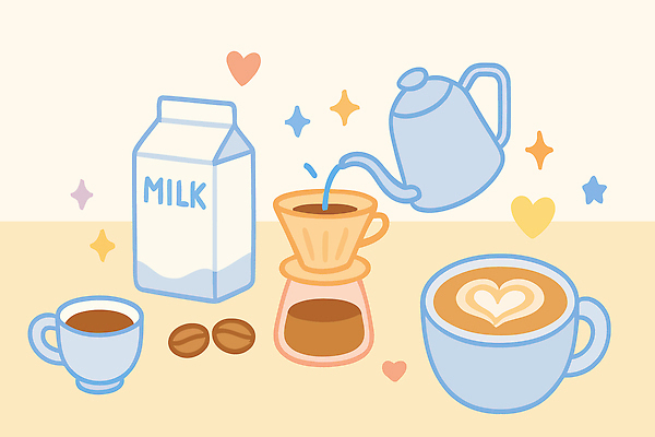 일러스트 사람없음 반짝임 우유 원두 하트 붓기 커피잔 커피포트 드립커피 라떼아트 엘리먼트 핸드드립 홈카페 국내일러스트 AI파일 모양 커피 모션 주전자 잔 유제품 카페 그림 라떼 커피용품 파일형식 벡터