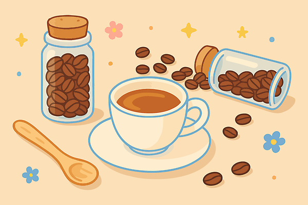 꽃 일러스트 사람없음 반짝임 원두 병 커피잔 컵받침 나무스푼 엘리먼트 홈카페 국내일러스트 AI파일 식물 식기 커피 모션 잔 카페 받침대 나무숟가락 파일형식 벡터