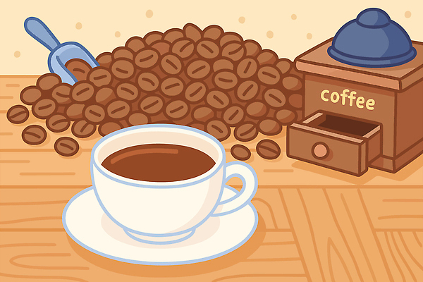일러스트 사람없음 원두 커피잔 컵받침 그라인더 드립커피 엘리먼트 핸드드립 홈카페 국내일러스트 AI파일 커피 잔 카페 받침대 커피용품 파일형식 벡터
